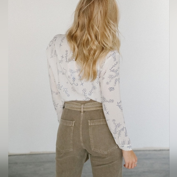 Citizens of Humanity Noelle Surplus Army Green Tan High Waist Paper Bag Waist 25 - Picture 4 of 15